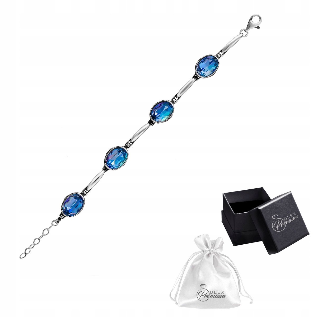 Bransoletka srebrna pr. 925 Elegancka Bransoleta z KRYSZTAŁEM TĘCZOWYM
