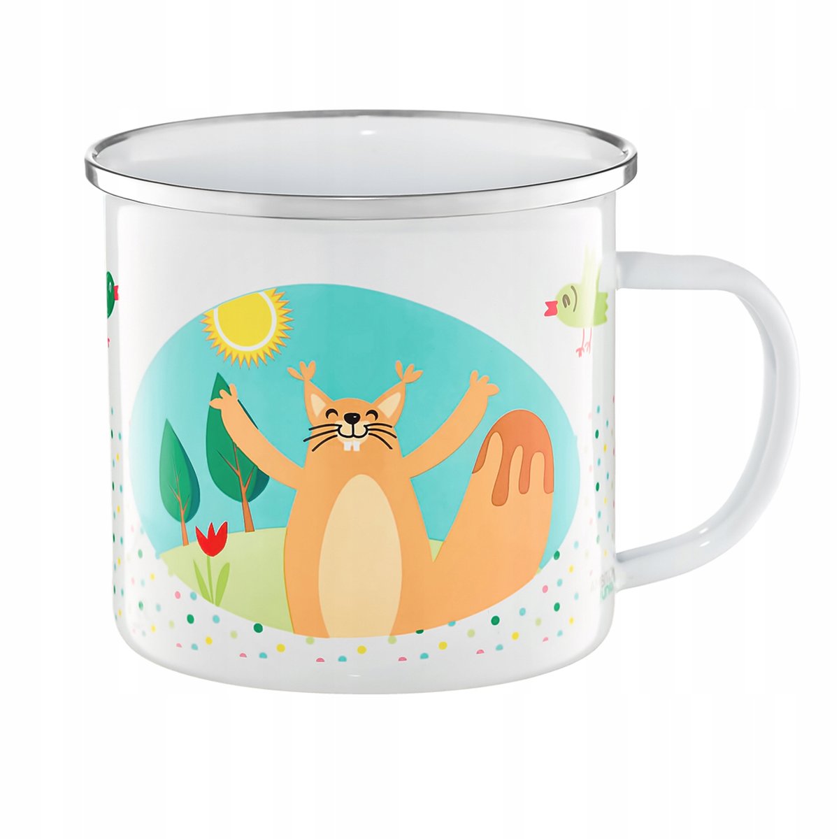 43100 Kubek emaliowany Forest Team 520 ml Szop i Wiewiórka AMBITION JUNIOR