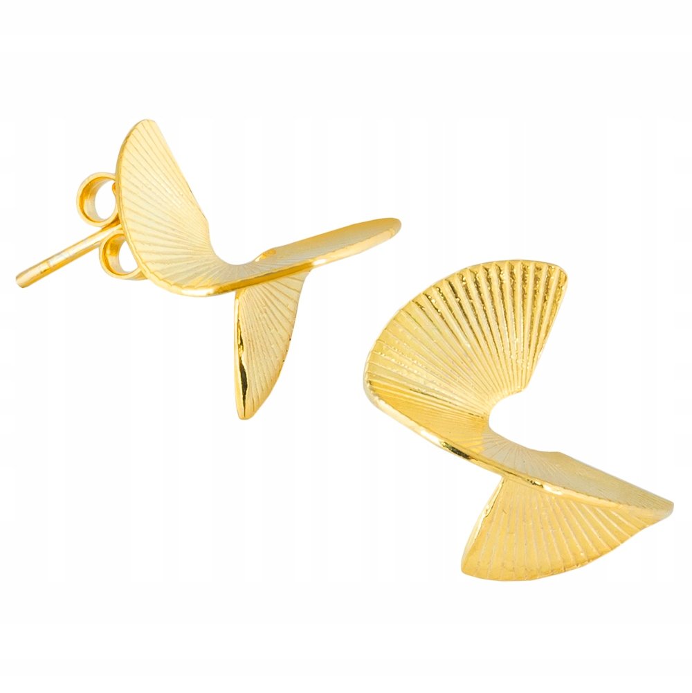 Kolczyki złote srebro pr. 925 pozłacane Świderki