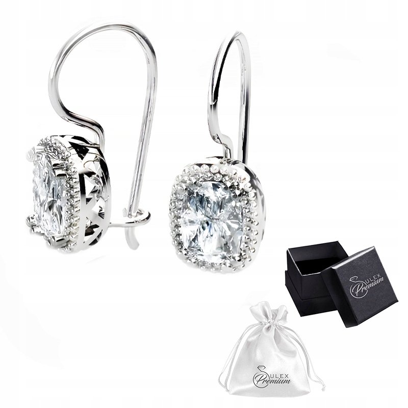 Kolczyki srebrne pr. 925 Eleganckie Kolczyki na Biglu z Cyrkonią na Prezent