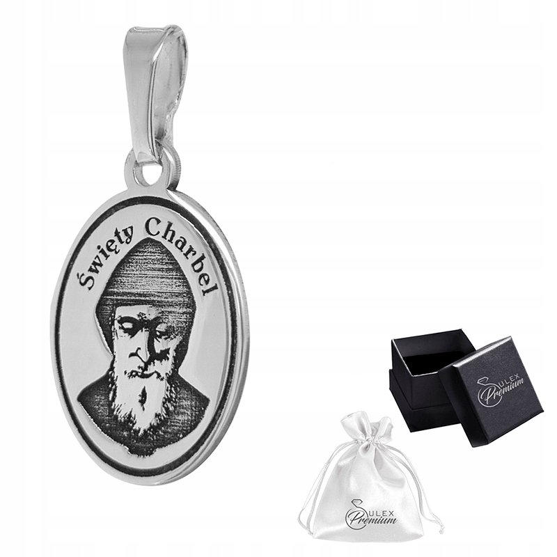 Medalik srebrny pr.925 Wisiorek Zawieszka Święty Charbel