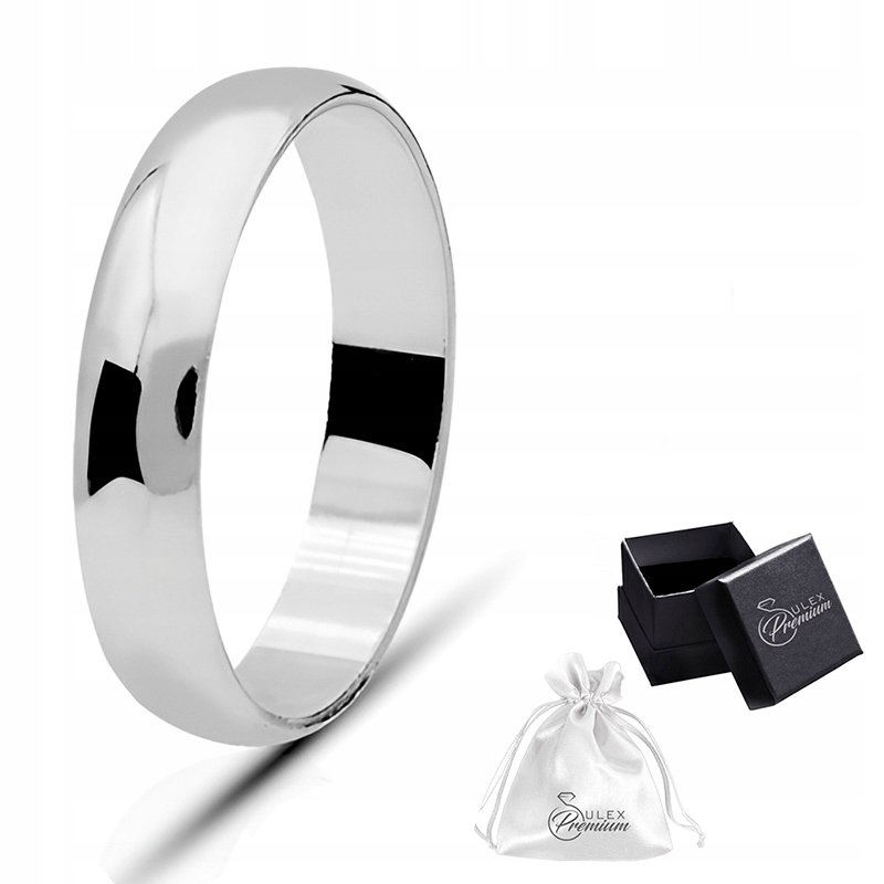 Pierścionek srebro pr. 925 Obrączka Polerowana Szerokość 4 mm r. 10