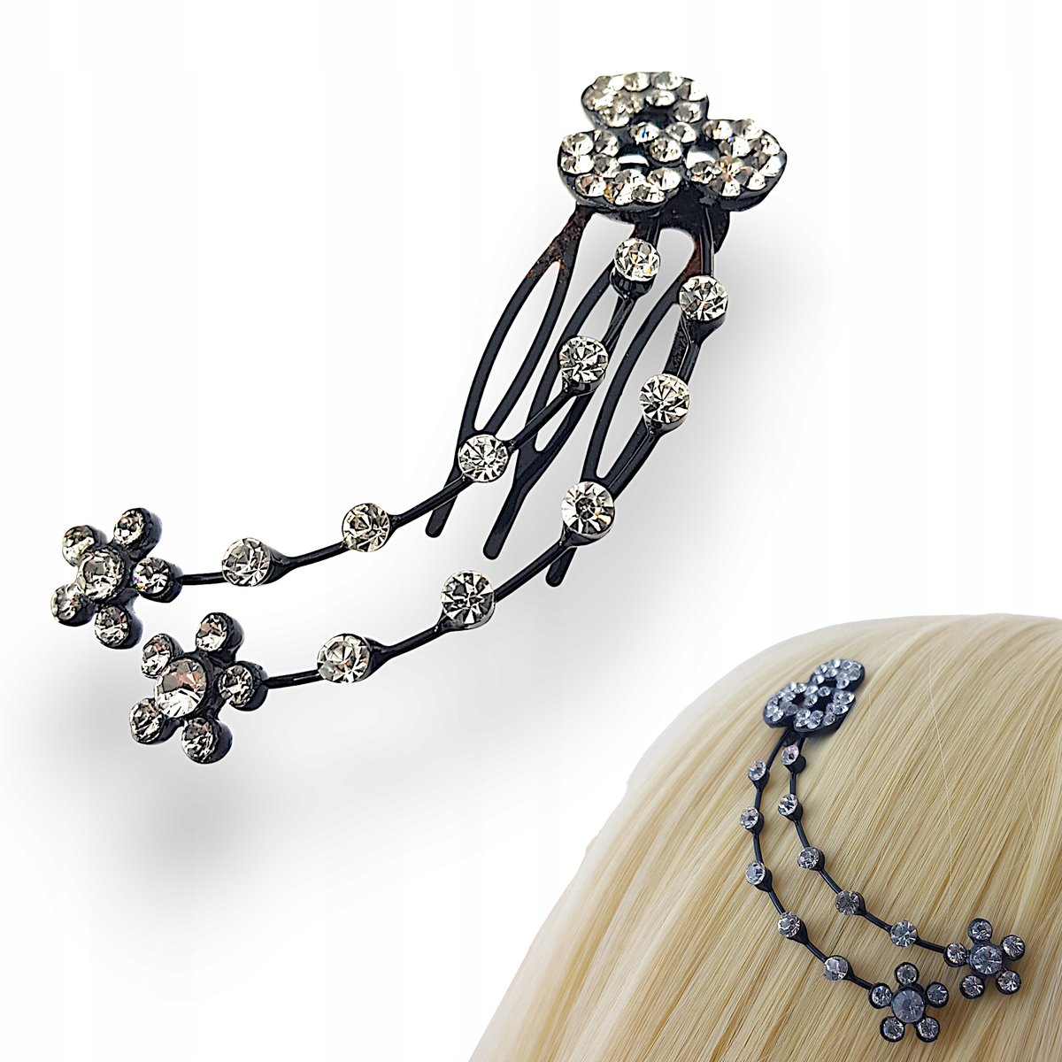 Ozdobny grzebień do włosów z cyrkoniami