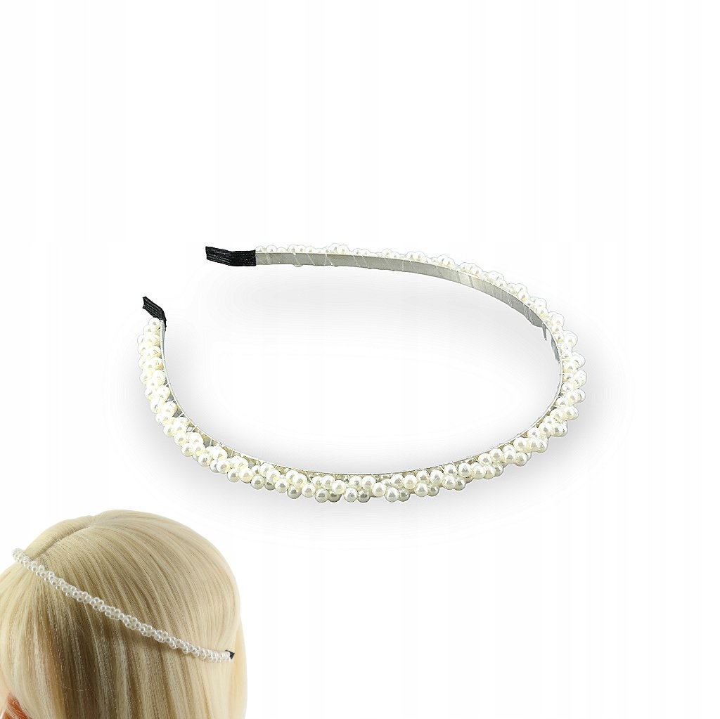 Opaska do włosów z perełkami Diadem ozdobny
