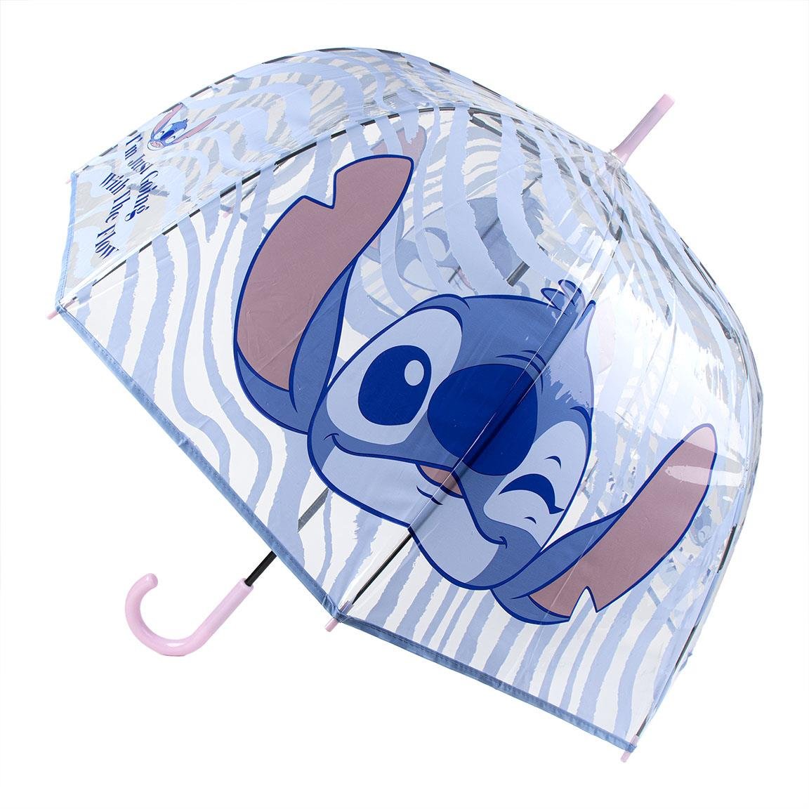 Parasol transparentny dla dziewczynki, Disney, Stitch, kolorowy