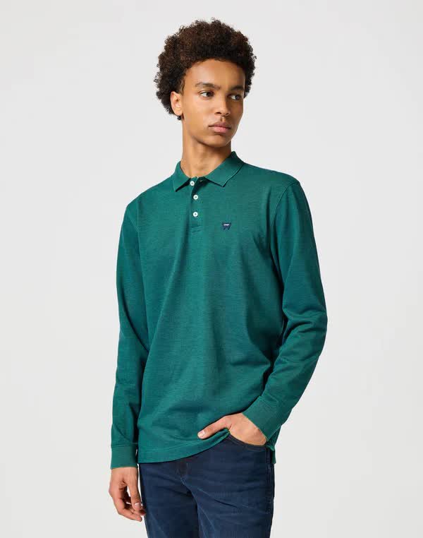 Męska koszulka t-shirt Wrangler LS REFINED POLO S