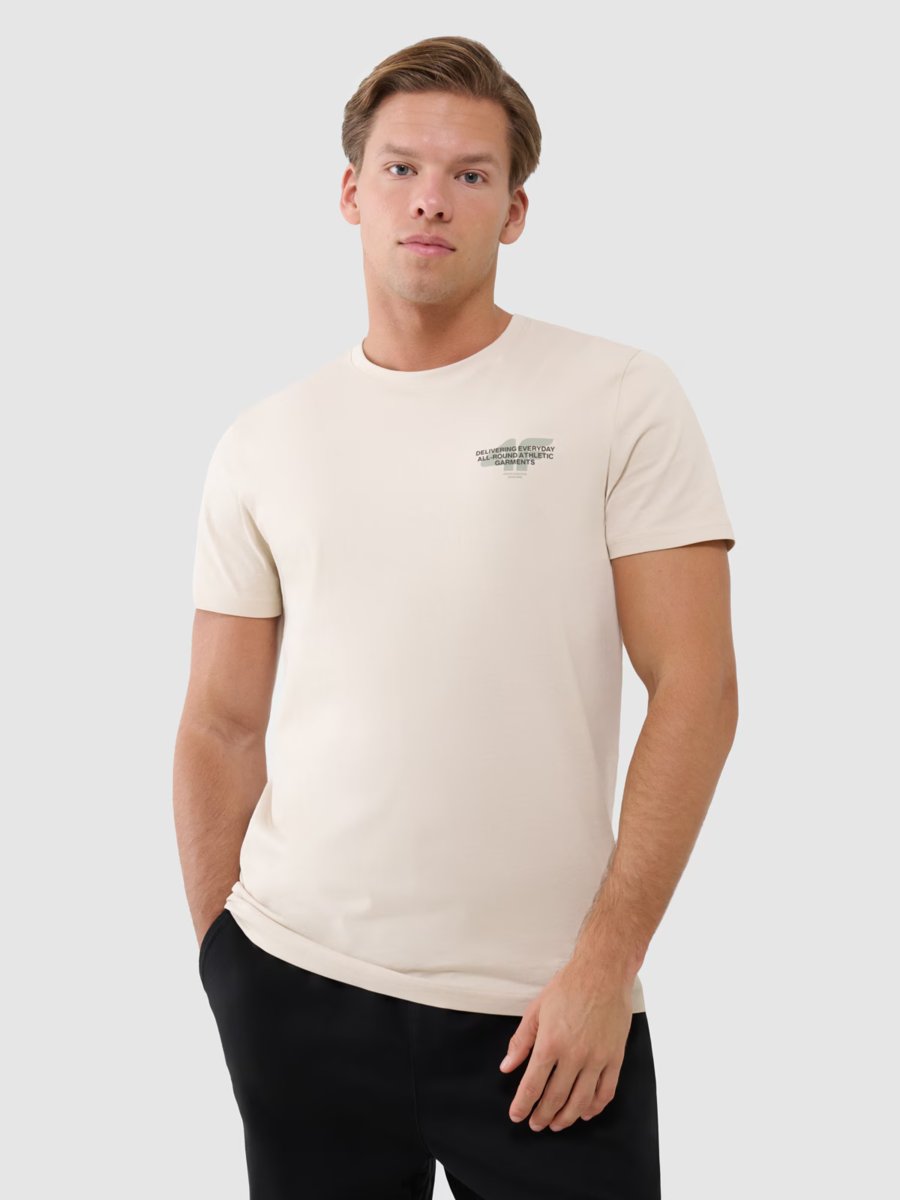 4F T-shirt męski regular z nadrukiem 4FWSS25TTSHM1974-12S Biały Roz. S