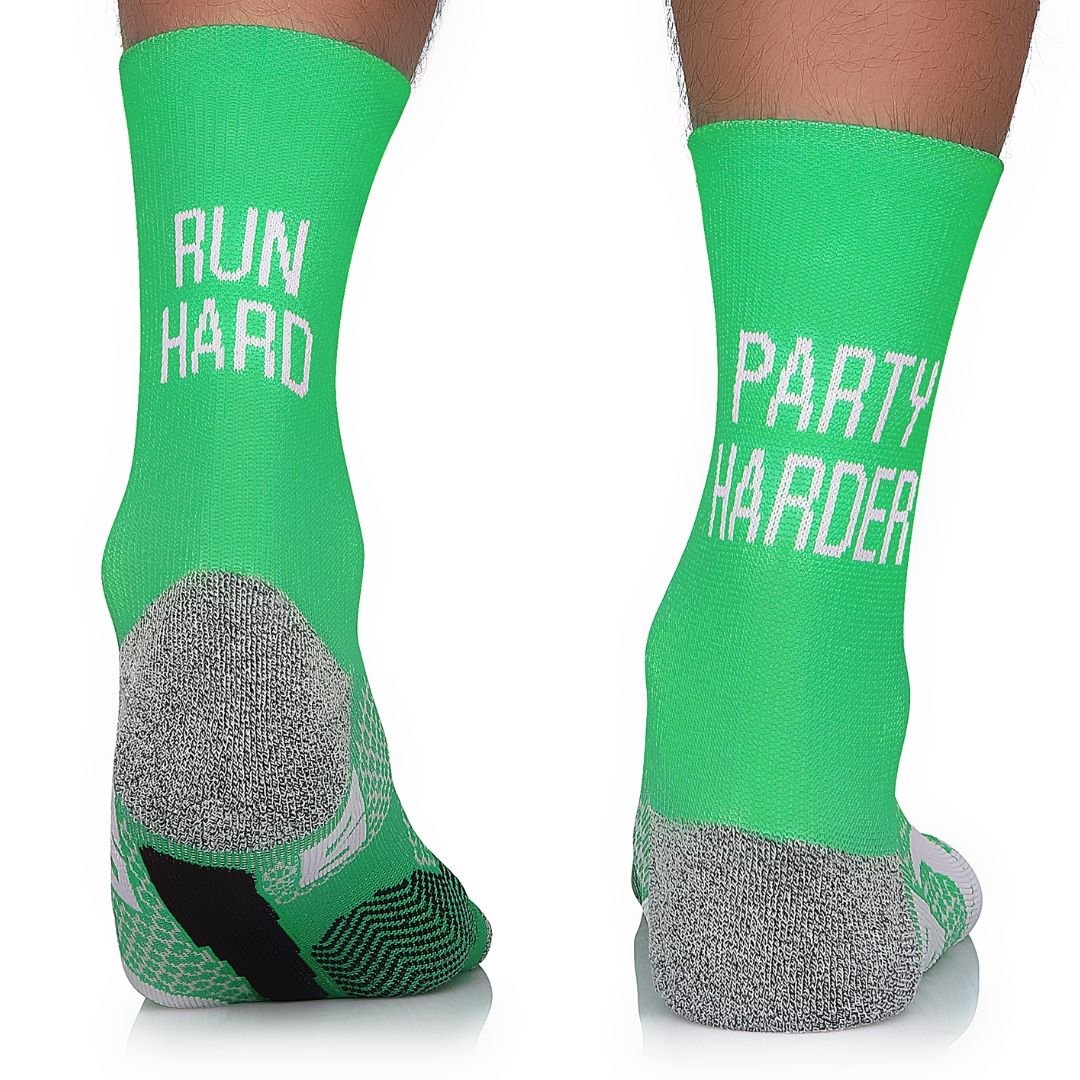 Termoaktywne skarpety biegowe Running Raid z napisem Run Hard, Party Harder chroniące przed otarciami, sportowe, 39-42