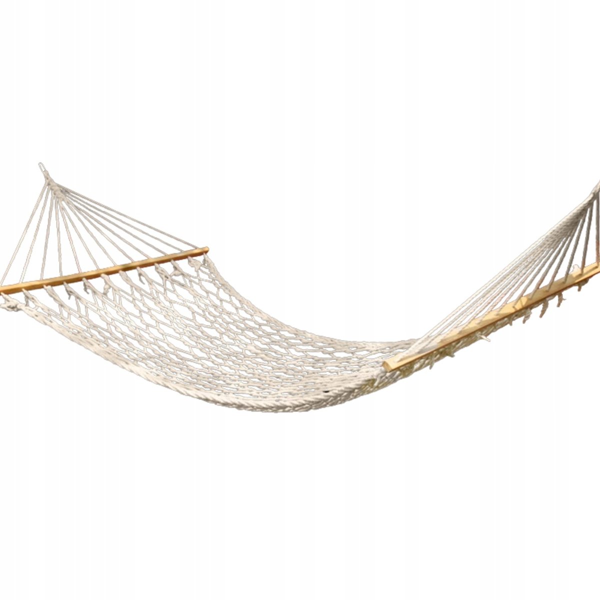 HAMAK OGRODOWY W STYLU BOHO 200x80 CM BEŻOWY Z DRĄŻKIEM