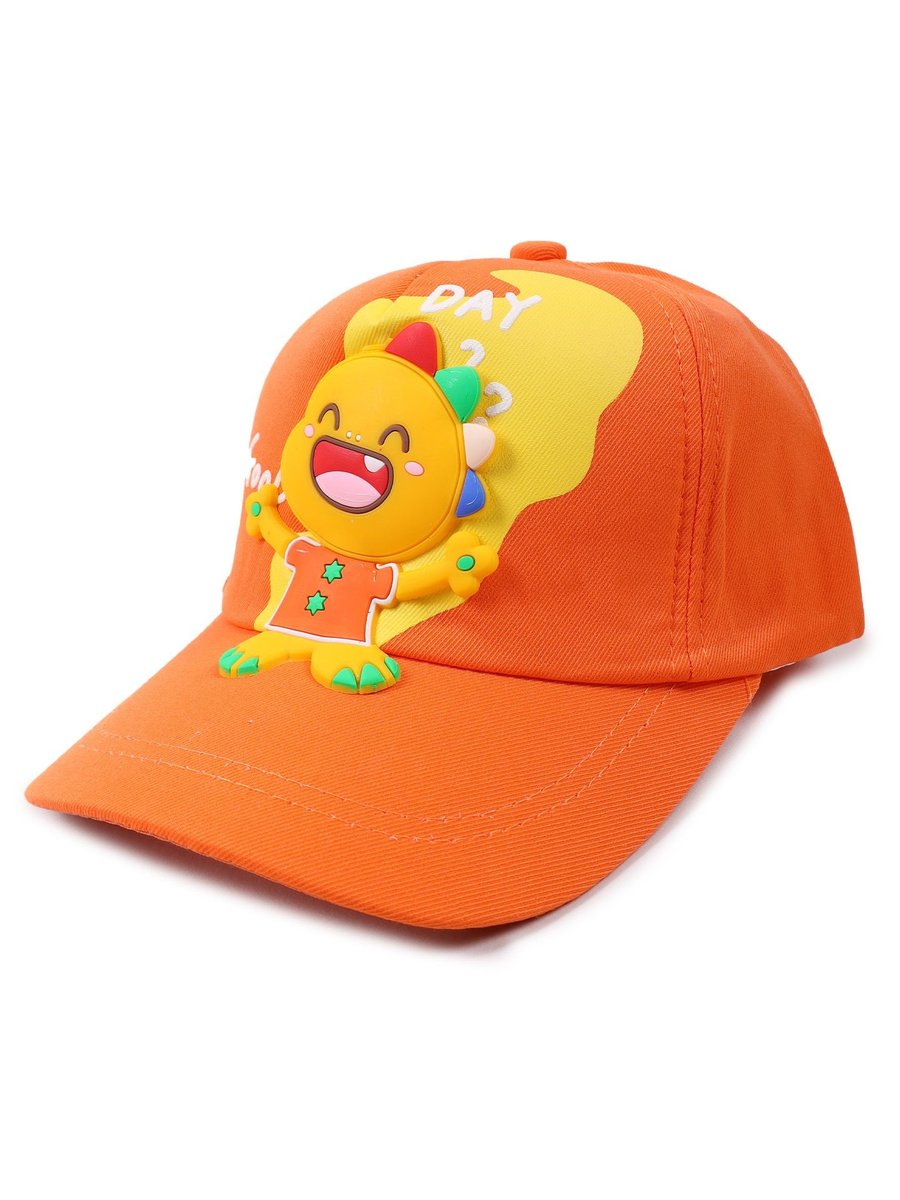 Czapka z daszkiem bejsbolówka dziecięca unisex stworek pomarańczowa 50-54 YOCLUB