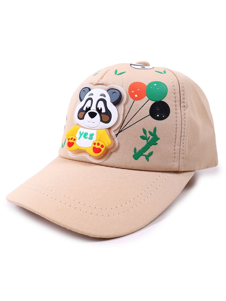Czapka z daszkiem bejsbolówka dziecięca unisex panda beżowa 50-54 YOCLUB