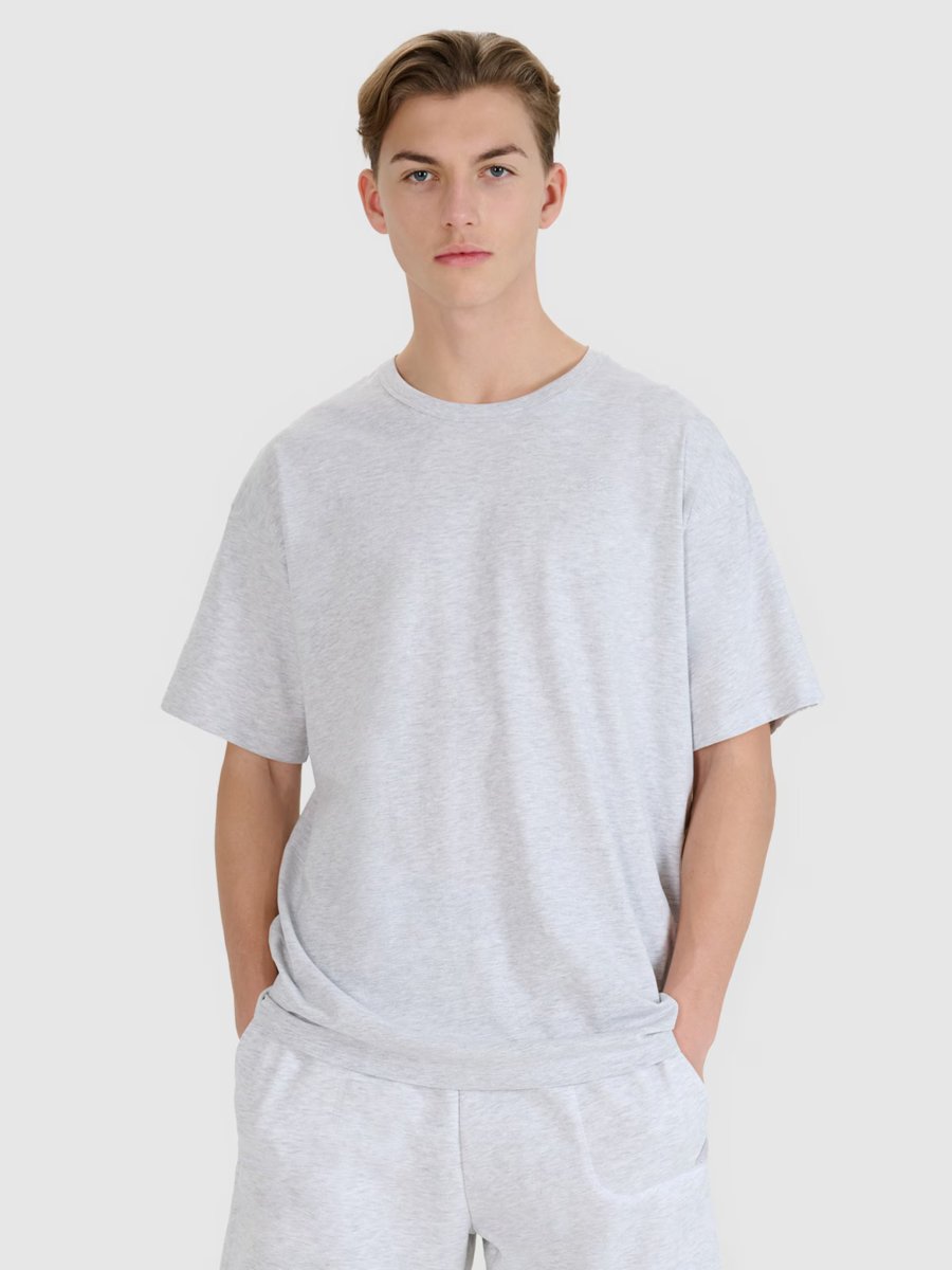 4F T-shirt oversize gładki uniseks 4FWSS25TTSHU1972-27M Szary Roz. M