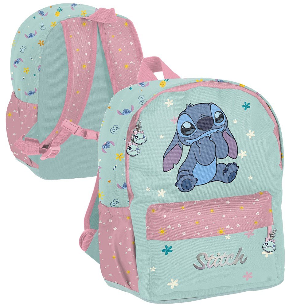 Plecak przedszkolny wycieczkowy Disney Lilo i Stitch Miętowo-różowy