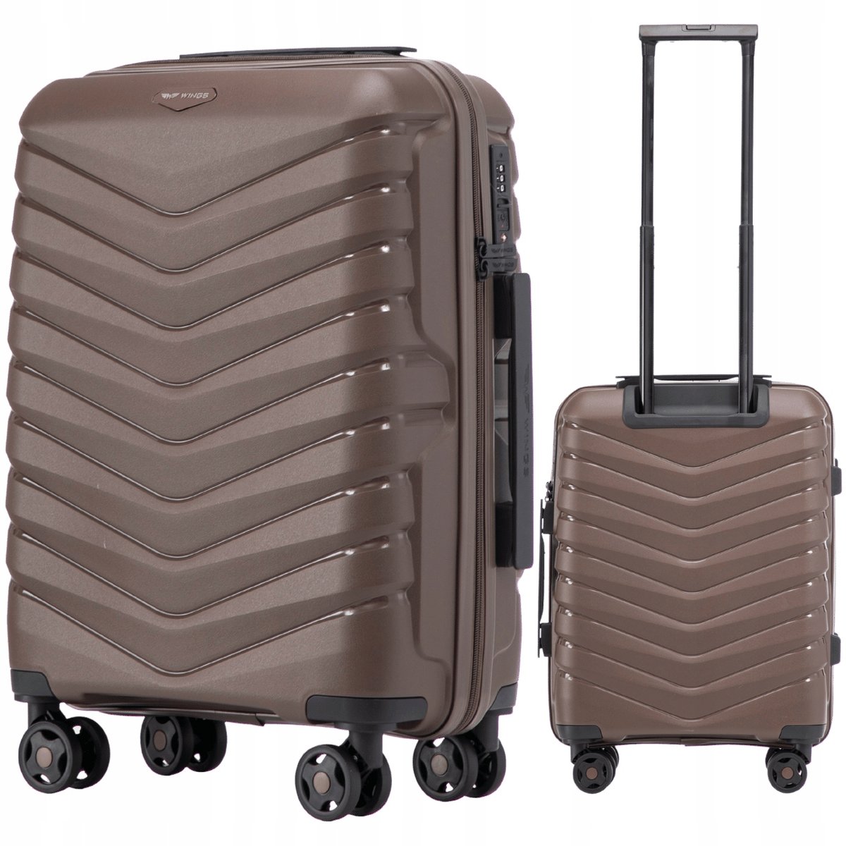 WINGS Walizka kabinowa BAGAŻ podręczny na 4 kółkach polipropylen TSA