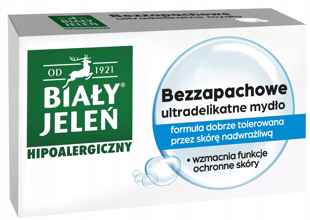 BIAŁY JELEŃ Hipoalergiczny Mydło w kostce bezzapachowe ultradelikatne