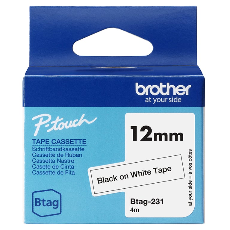 Brother BTAG-231 taśmy do etykietowania Czarny na białym