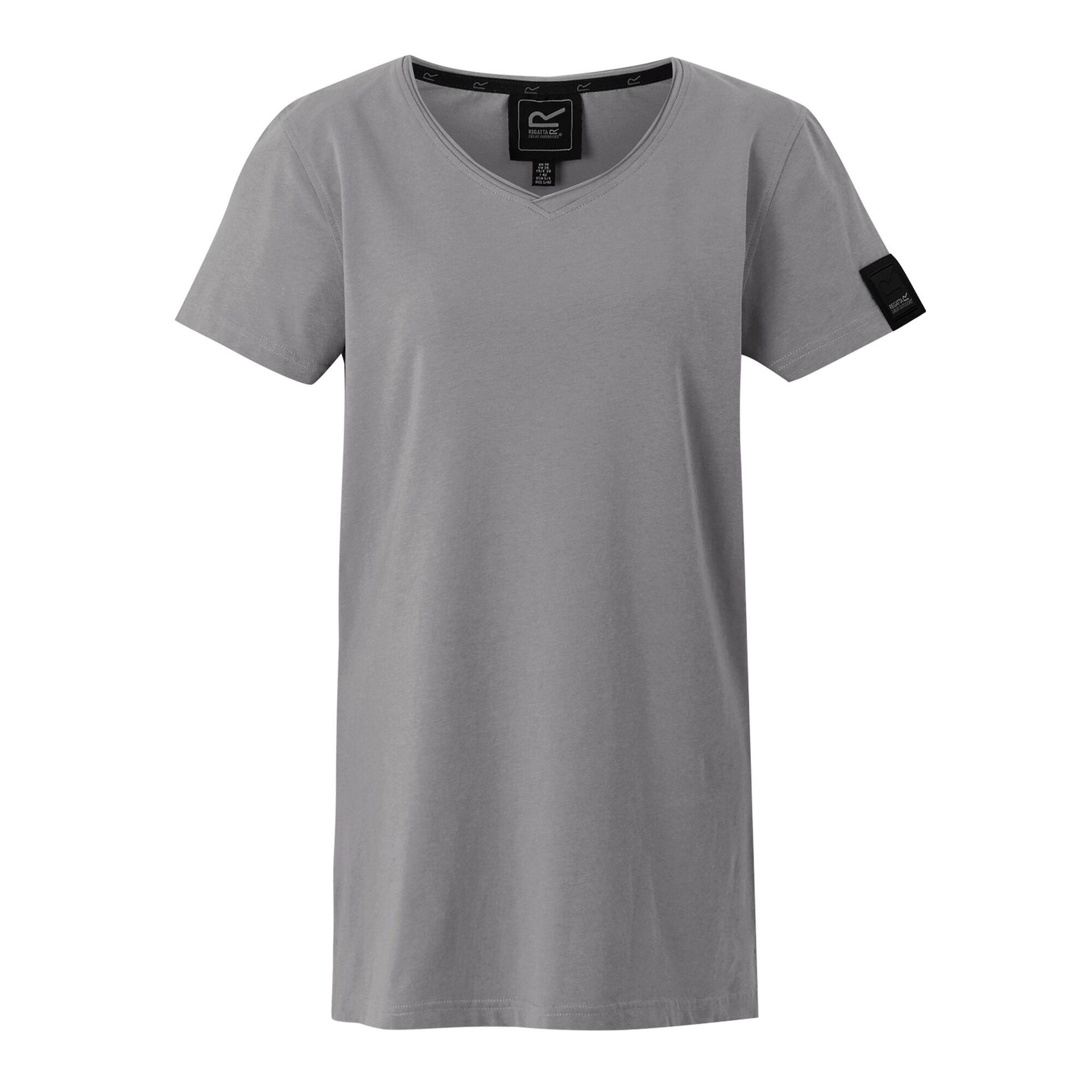Regatta Damska Koszulka Elkie V-neck Szary, Rozmiar: 42