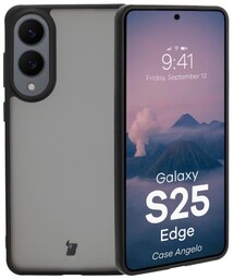 Bizon Etui Case Angelo do Galaxy S25 Edge, przydymione z czarną ramką