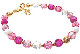 Kryształy Przepiękna Bransoletka Crystals Rose Summer Złote Srebro