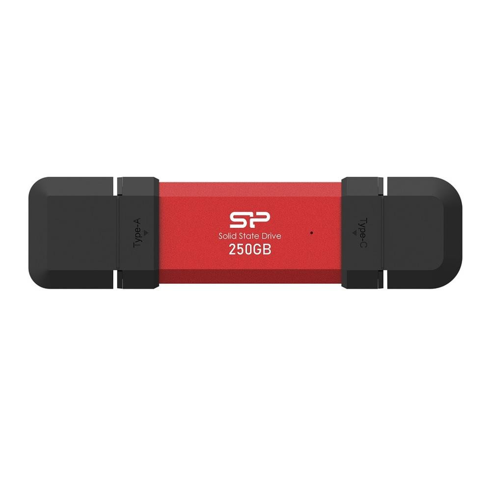 silicon power ds72 250gb usb-a usb-c 1050/850 mb/s czerwony SP250GBUC3S72VPR