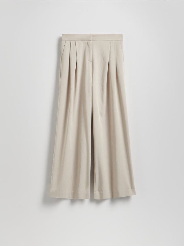 Reserved - Spodnie z wiskozą - beżowy