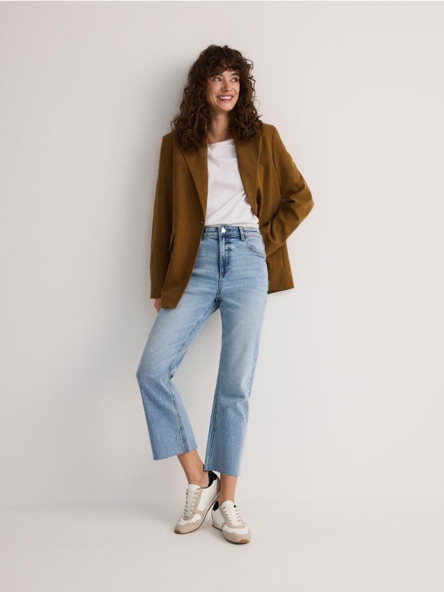 Reserved - Jeansy kick flare - niebieski