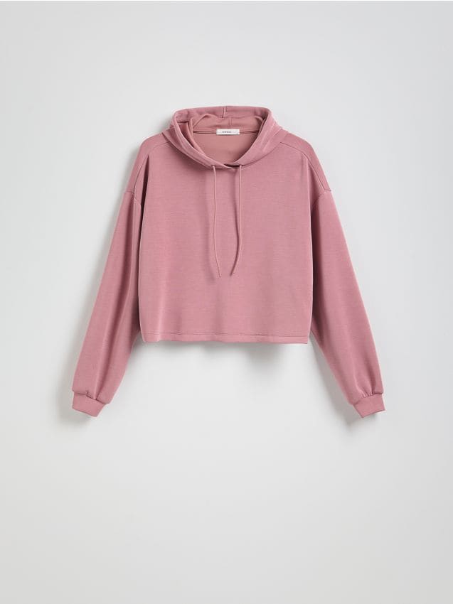 Reserved - Krótka bluza z kapturem - jasnofioletowy