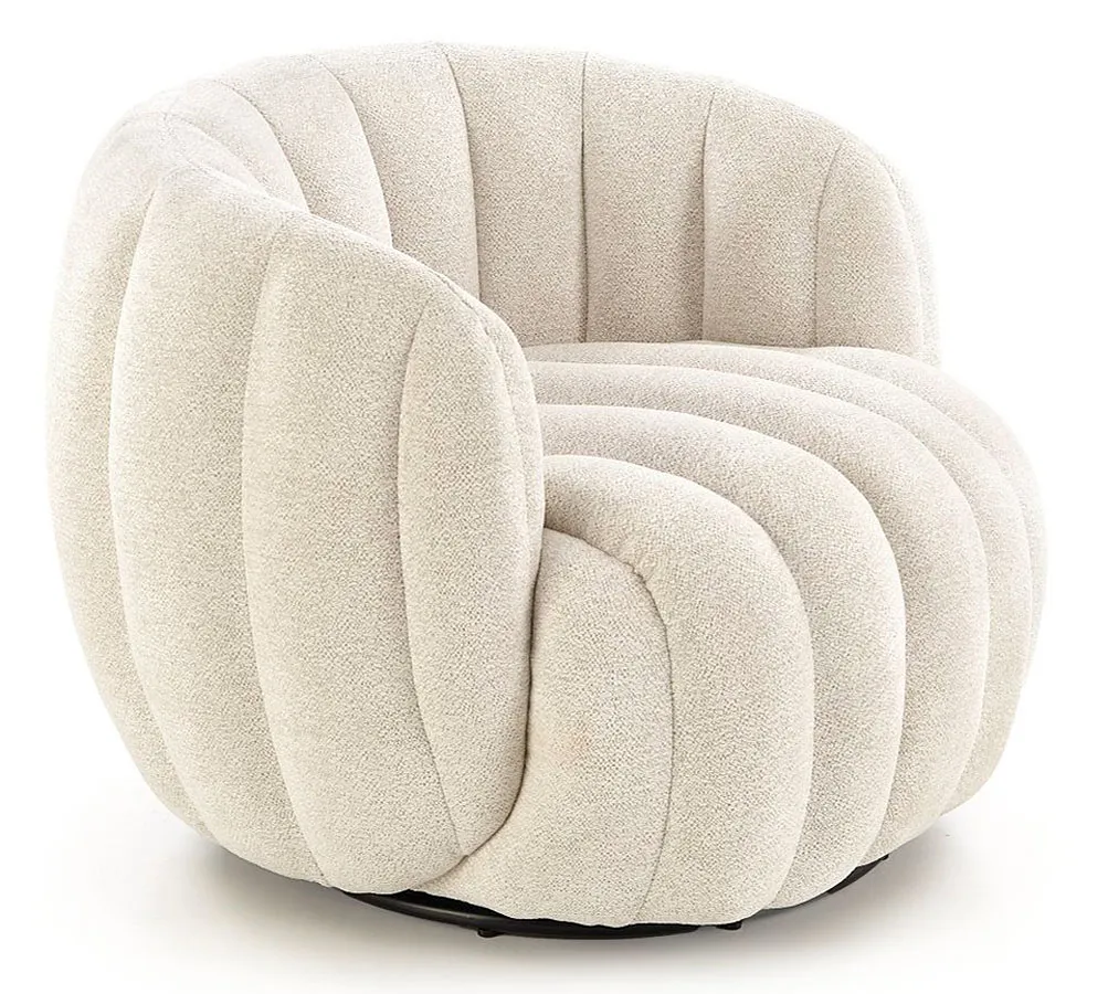 Kremowy nowoczesny fotel wypoczynkowy - Ohra