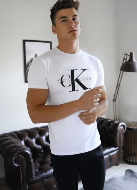 Koszulka Męska BIAŁA Calvin Klein HIT DLA NIEGO WYPRZEDAŻ ROZ. XL