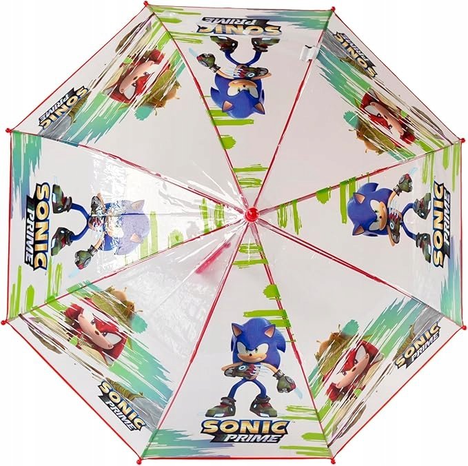 Parasol przeźroczysty transparentny foliowy manualna jeż Sonic