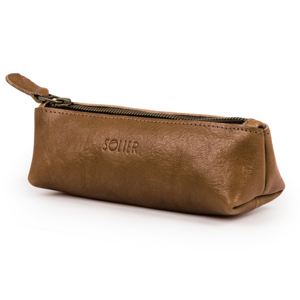 Piórnik skórzany etui na pióro długopis Solier SA51 vintage brown genuine