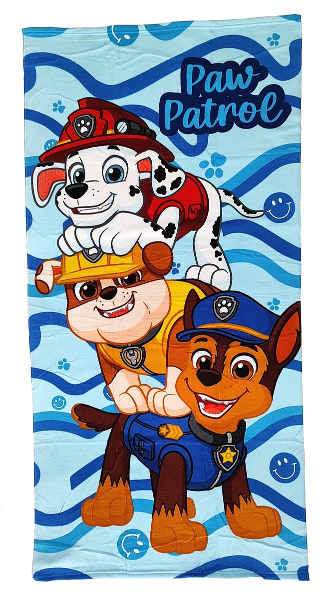 Niebieski ręcznik kąpielowy Psi Patrol 70 x 140 cm