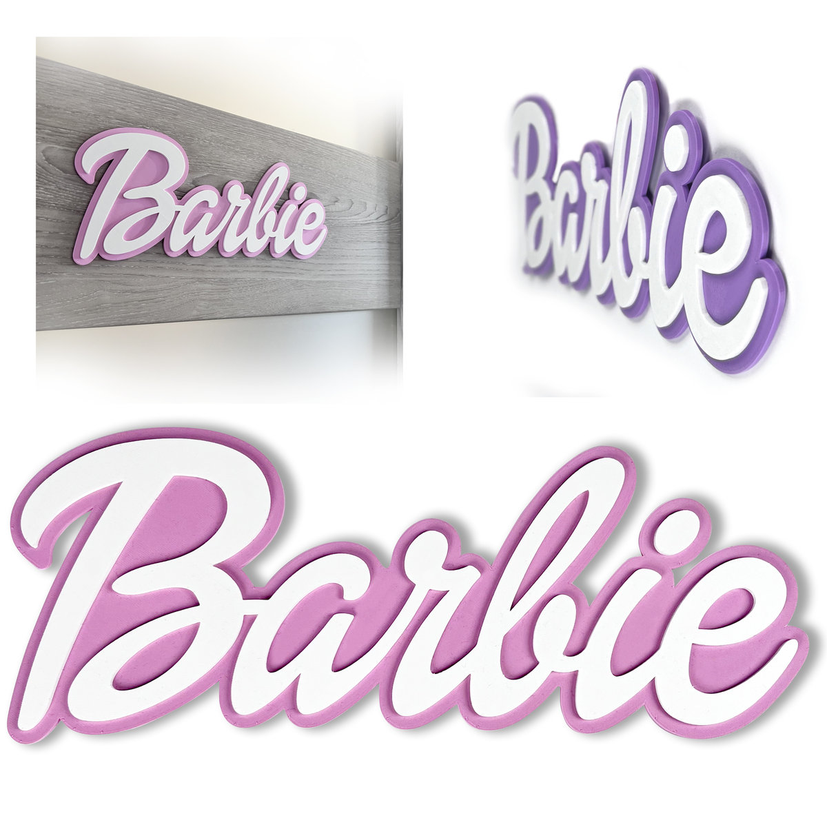 Naklejka na ścianę/ drzwi 3D w stylu Barbie Dekoracja dziecięcego pokoju