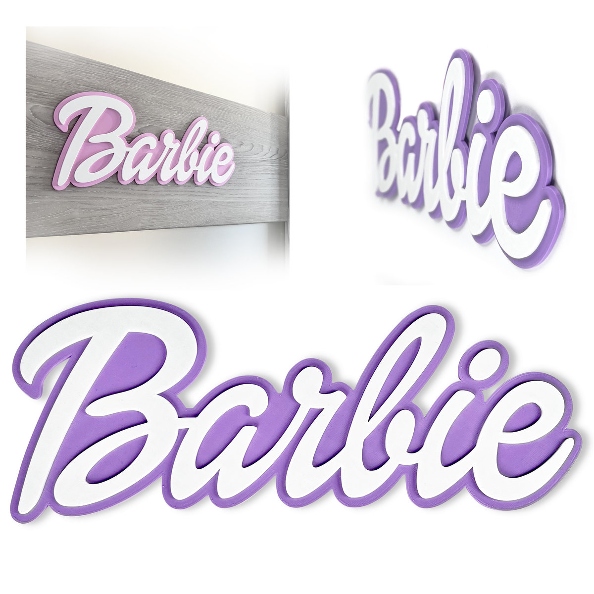 Naklejka na ścianę/ drzwi 3D w stylu Barbie Dekoracja dziecięcego pokoju