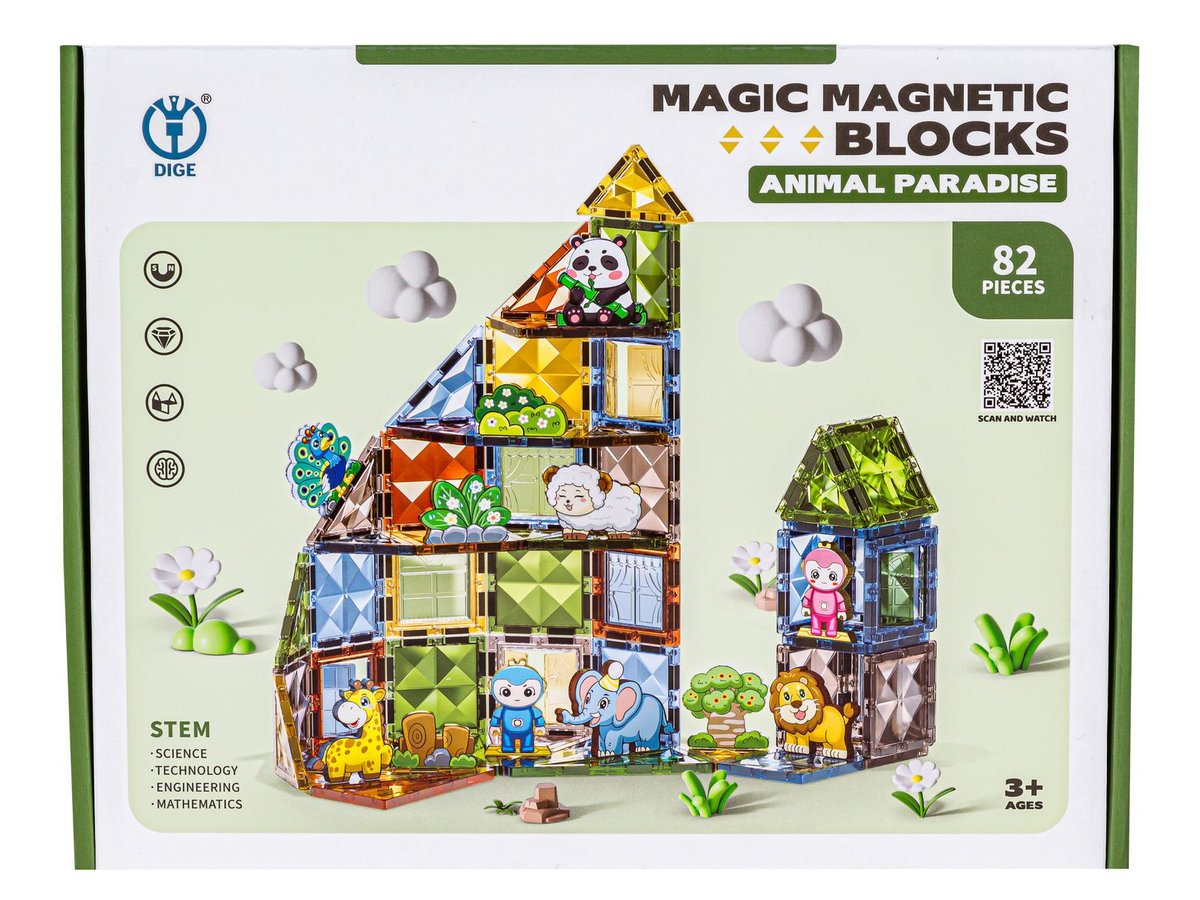 ZWIERZĘTA KONSTRUKCYJNE KLOCKI MAGNETYCZNE