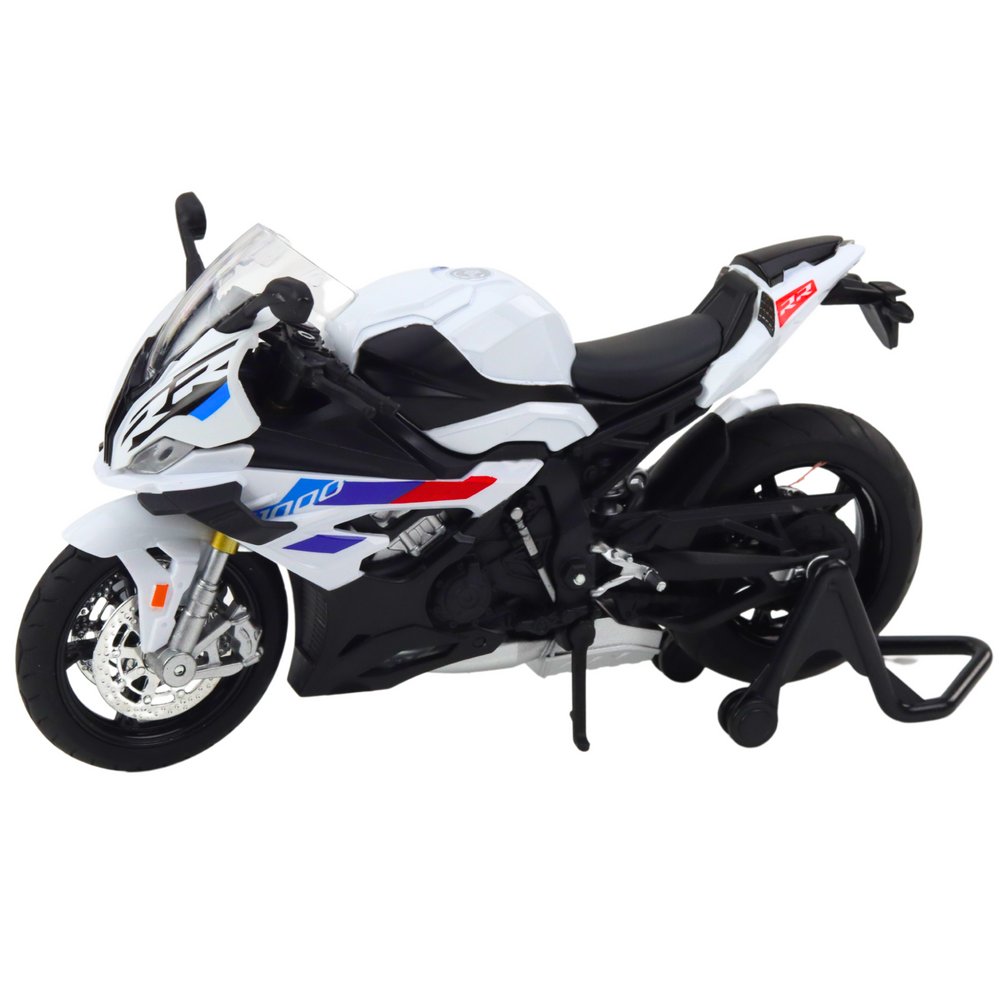BIAŁY SPORTOWY MOTOCYKL METALOWY ŚWIATŁA DŹWIĘKI