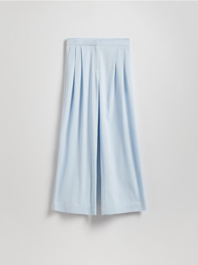 Reserved - Spodnie z wiskozą - jasnoniebieski