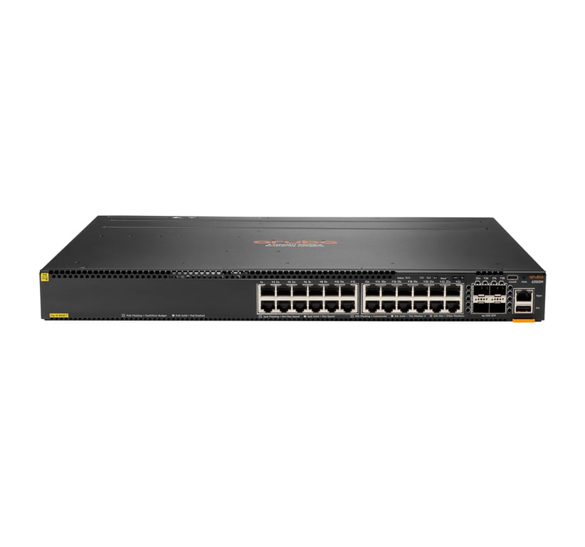 HPE Aruba Networking Aruba 6300M 24-port 1GbE Class 4 PoE & 4-port SFP56 Zarządzany L3 Gigabit Ethernet (10/100/1000) Obsługa PoE 1U