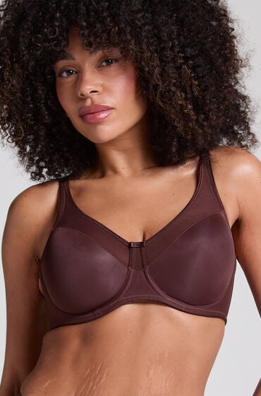 Hunkemöller Nieusztywniany biustonosz minimizer z fiszbinami Nina Brązowy
