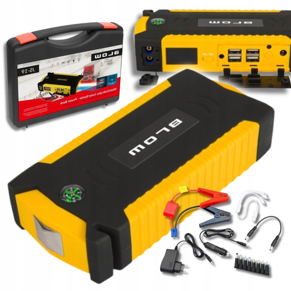 JUMP STARTER urządzenie ROZRUCHOWE powerbank DO SAMOCHODU buster ZESTAW