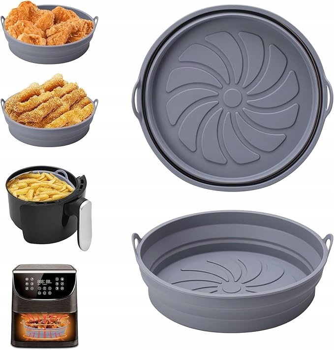 FORMA SILIKONOWA DO FRYTKOWNICY AIR FRYER SZARA