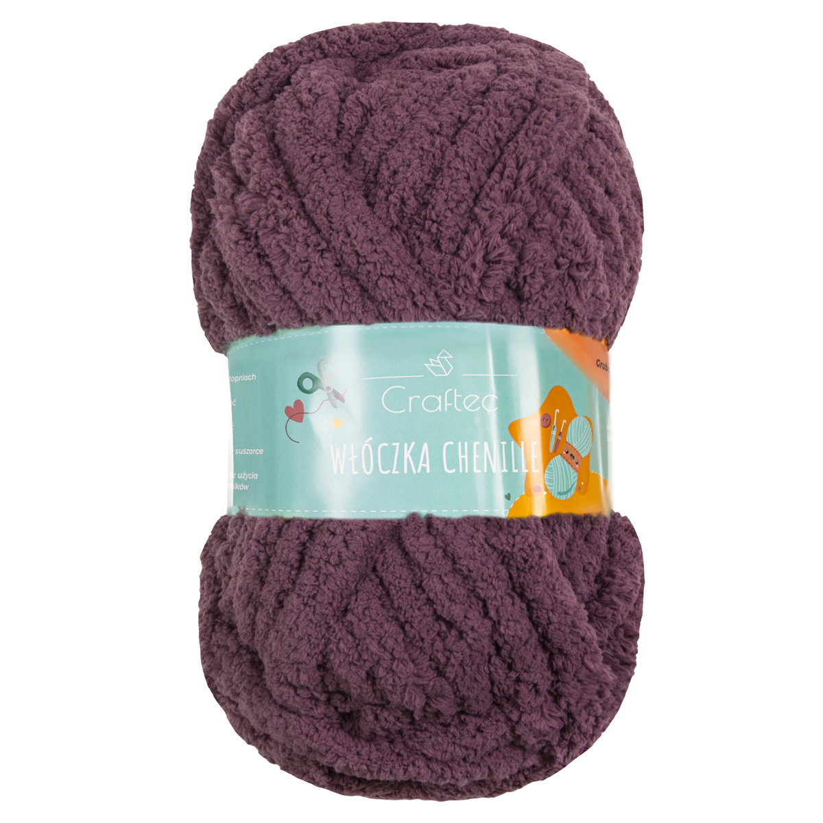 Włóczka do wyplatania szydełkowania gruba Chenille 20 mm burgundowa #27