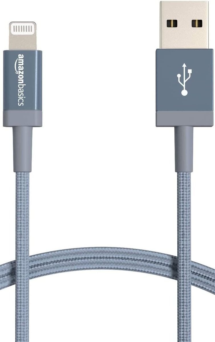 Kabel ładujący Amazon Basics USB-A do Lightning nylonowy oplot, 0,9 m