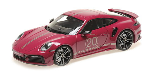 Porsche 911 (992) Turbo S Coupe Sport Design 2021 Red 1:18 Minichamps