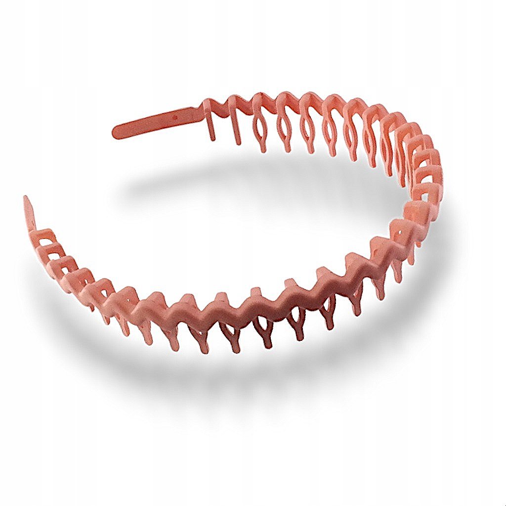 Opaska do włosów z grzebieniem Różowa z ząbkami