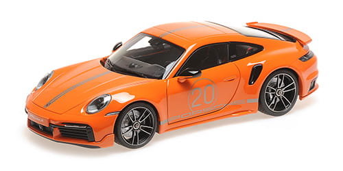 Porsche 911 (992) Turbo S Coupe Sport Design 2021 Orange 1:18 Minichamps