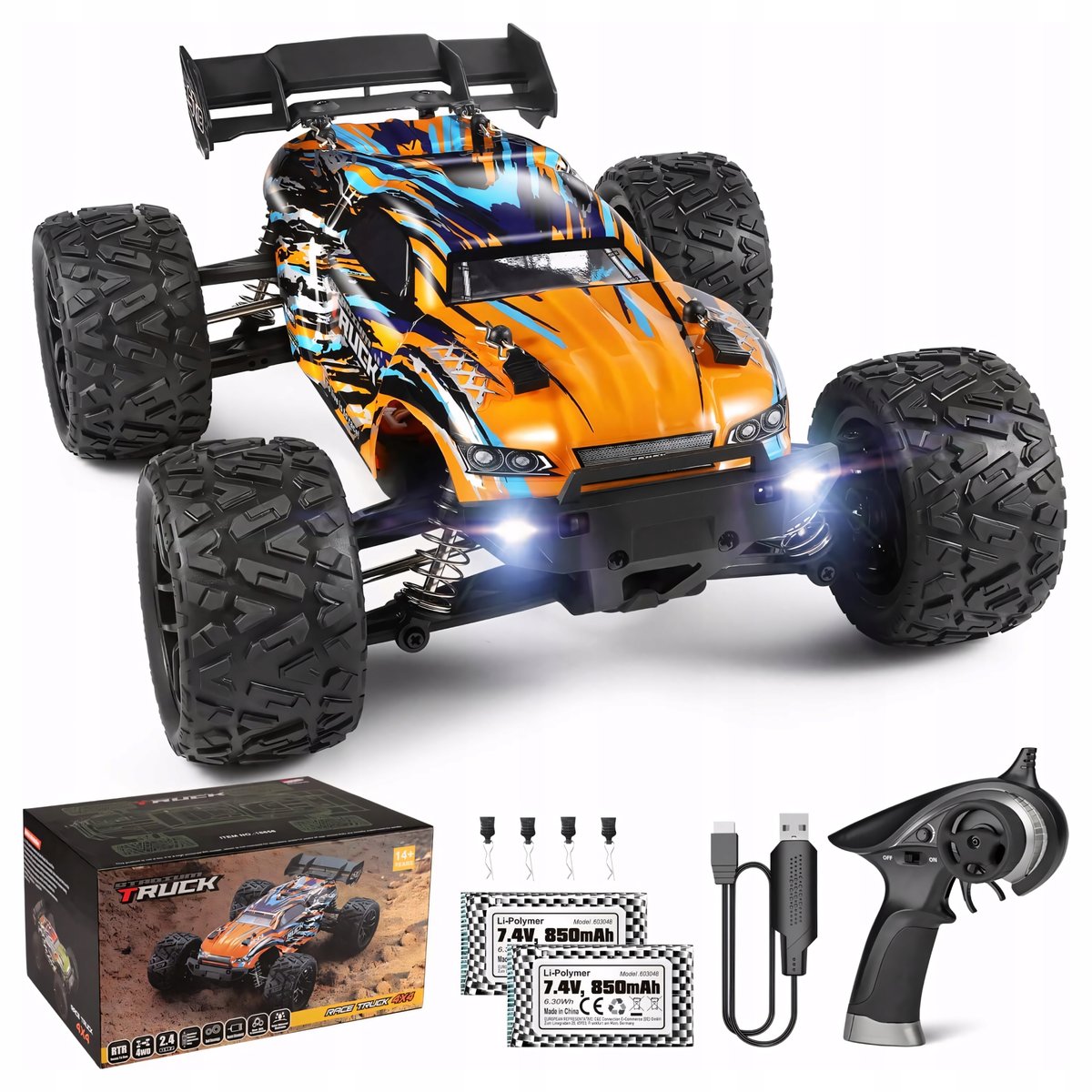 Samochód Zdalnie Sterowany 4X4 Terenowy Auto Rc 36Km/H Monster Truck 2,4Ghz