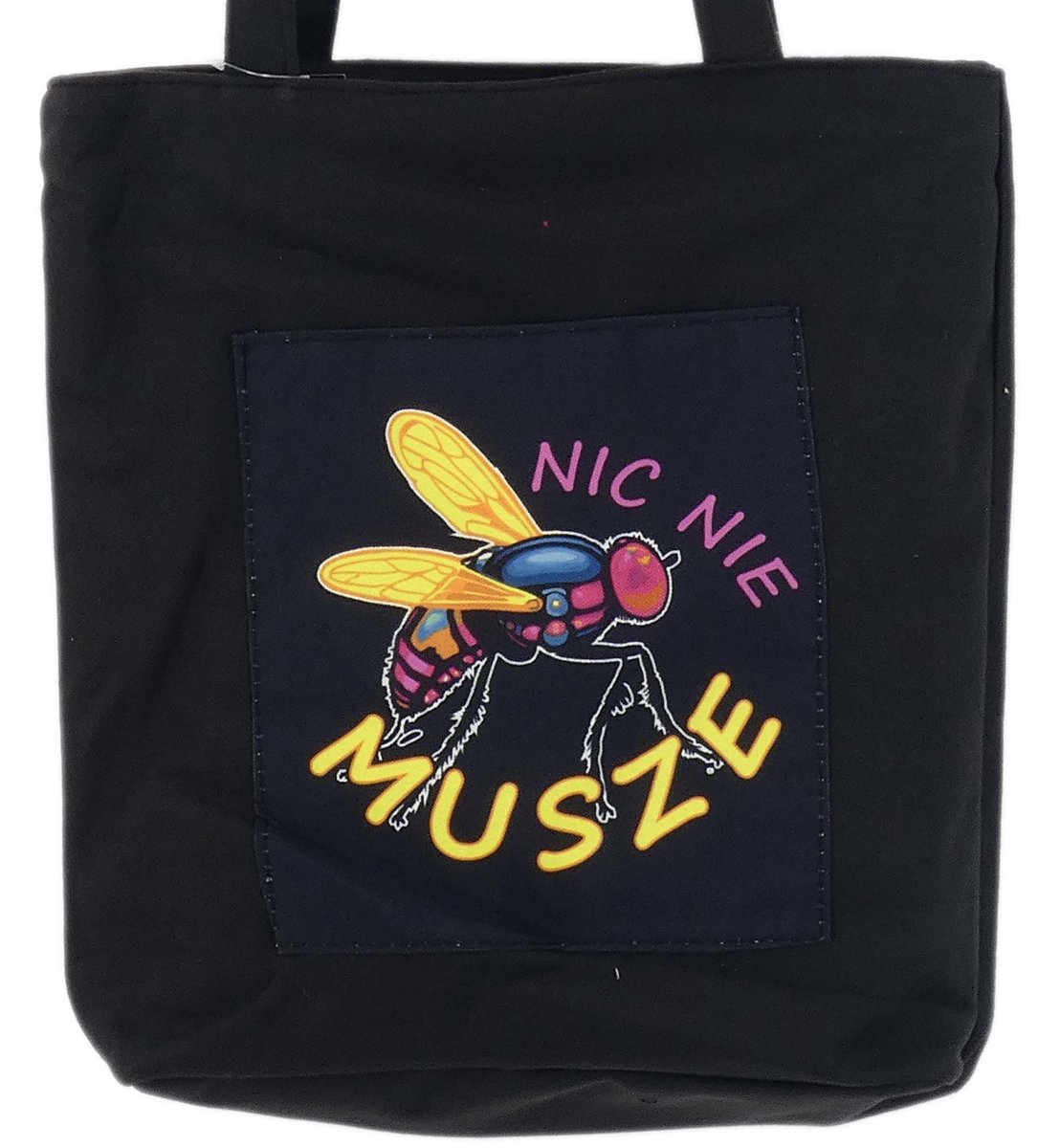 POJEMNA TORBA NA RAMIĘ DO MIASTA SHOPPERKA CZARNA NIC NIE MUSZE