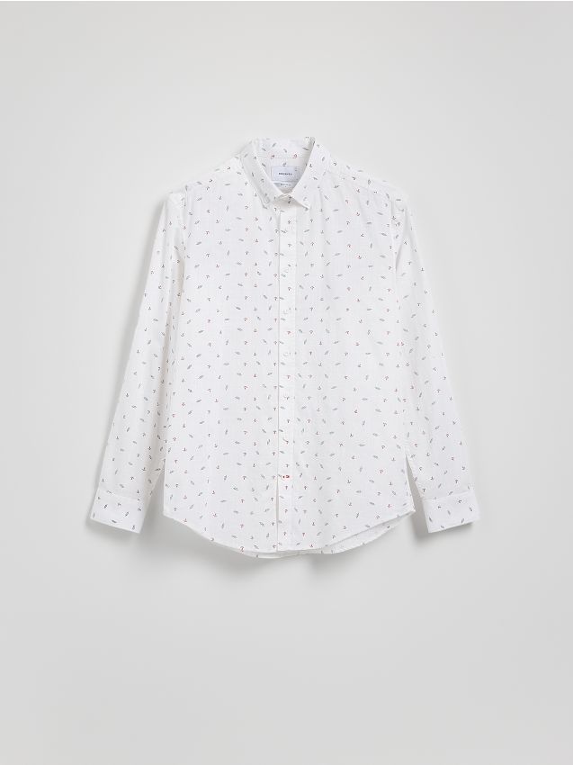 Reserved - Bawełniana koszula regular fit - biały