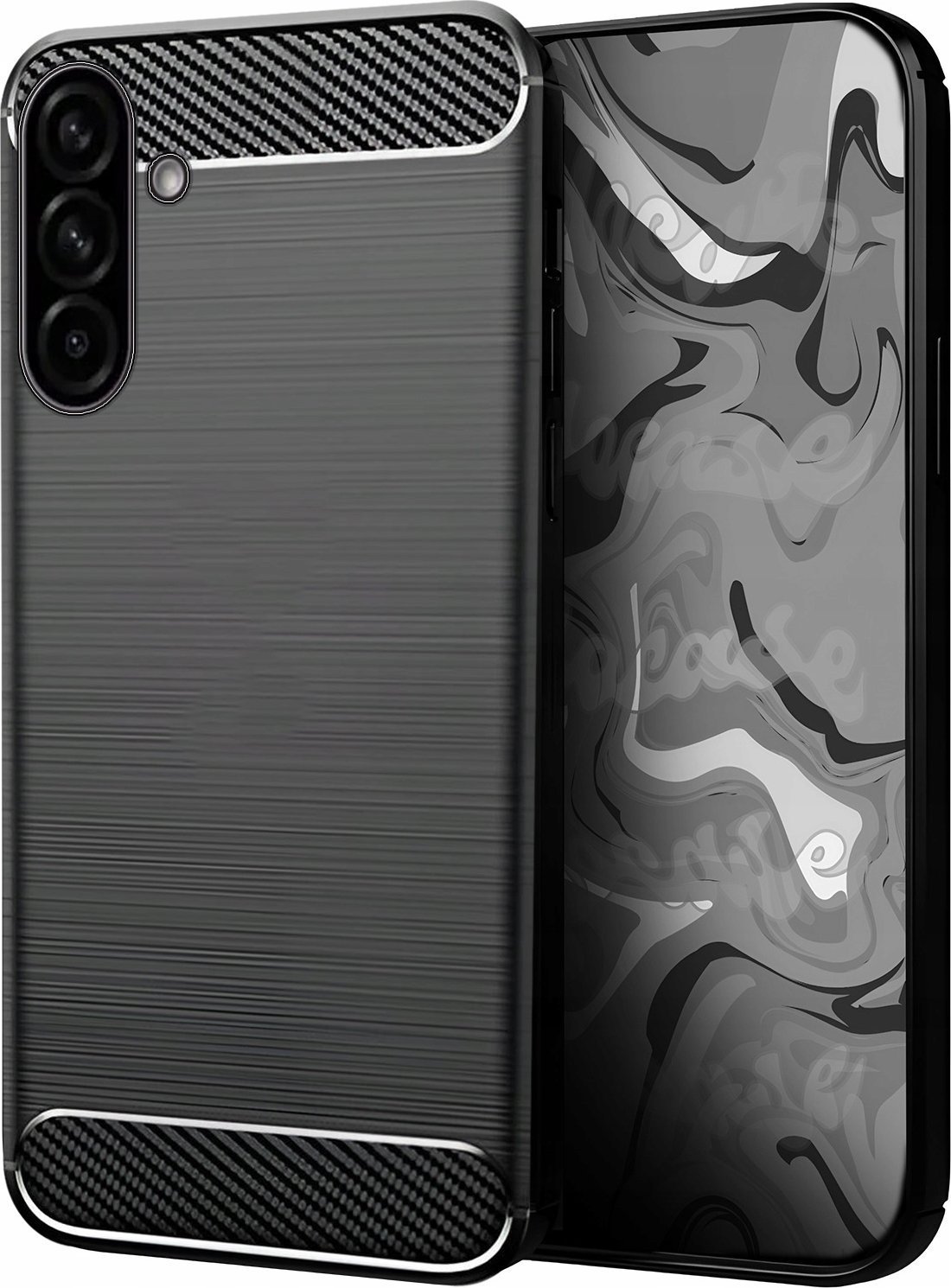 Etui do Samsung Galaxy A56 Czarne, Pancerne, Karbon, Pokrowiec, Case